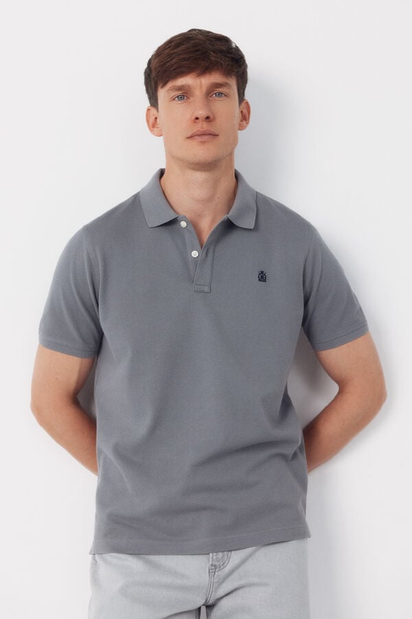 Cortefiel Basic piqué polo shirt Grey