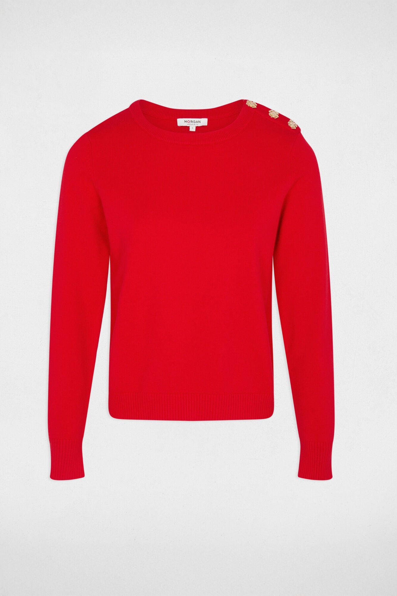 Morgan Camisola gola redonda com bot&otilde;es