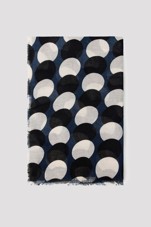 Cortefiel Polka-dot scarf Printed white