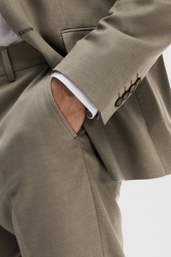 Cortefiel Slim fit suit trousers made with wool Grey