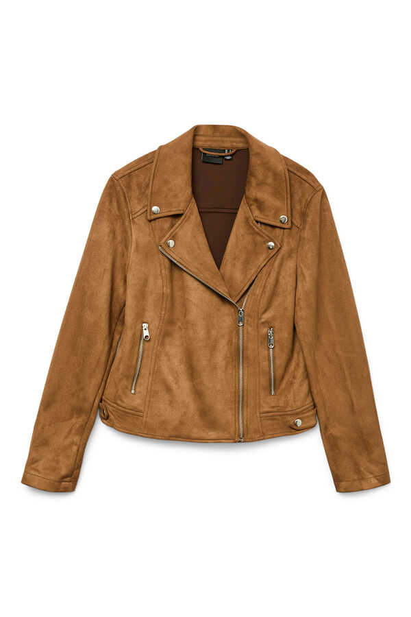 Vero Moda Blusão de camurça com tachas Castanho
