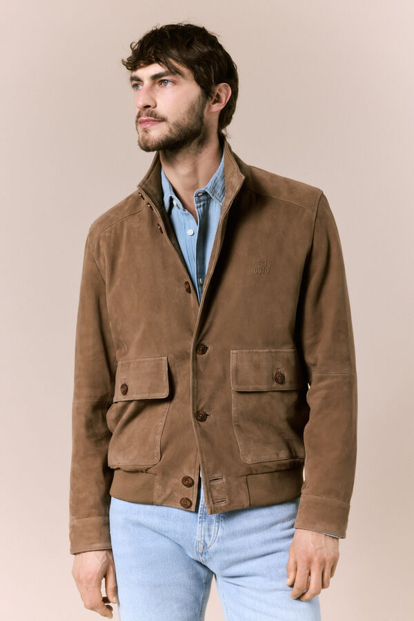 OOTO Blus&atilde;o em camur&ccedil;a Tostado