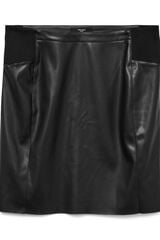 Vero Moda Curve Falda efecto piel talla grande Negro