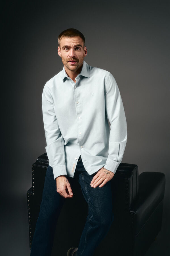 OOTO Camisa oxford lisa Azul