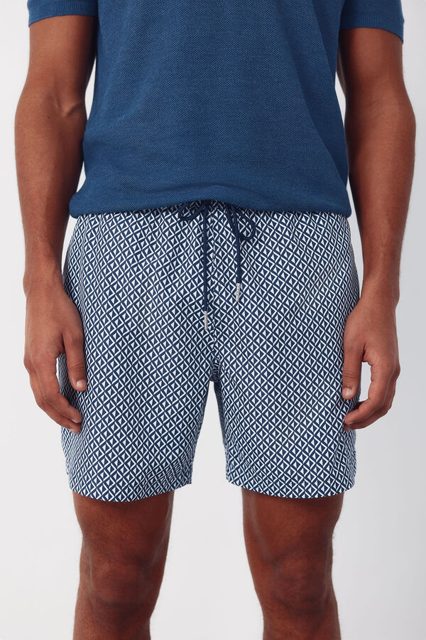 Cortefiel Diamond print swimwear Navy