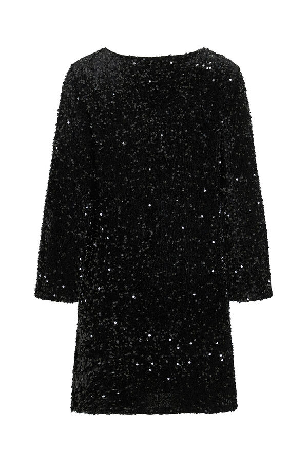 Vila Vestido curto com lantejoulas Preto