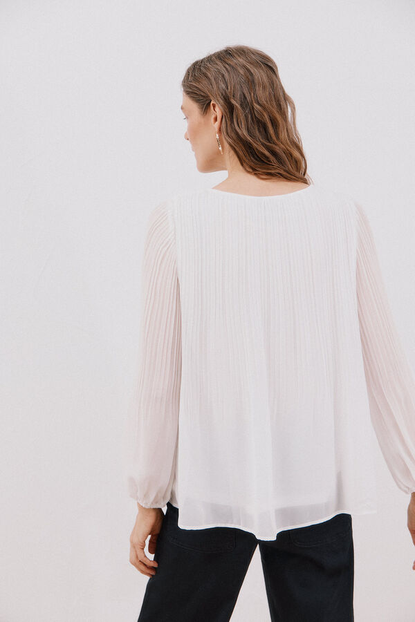 Cortefiel Pleated blouse White