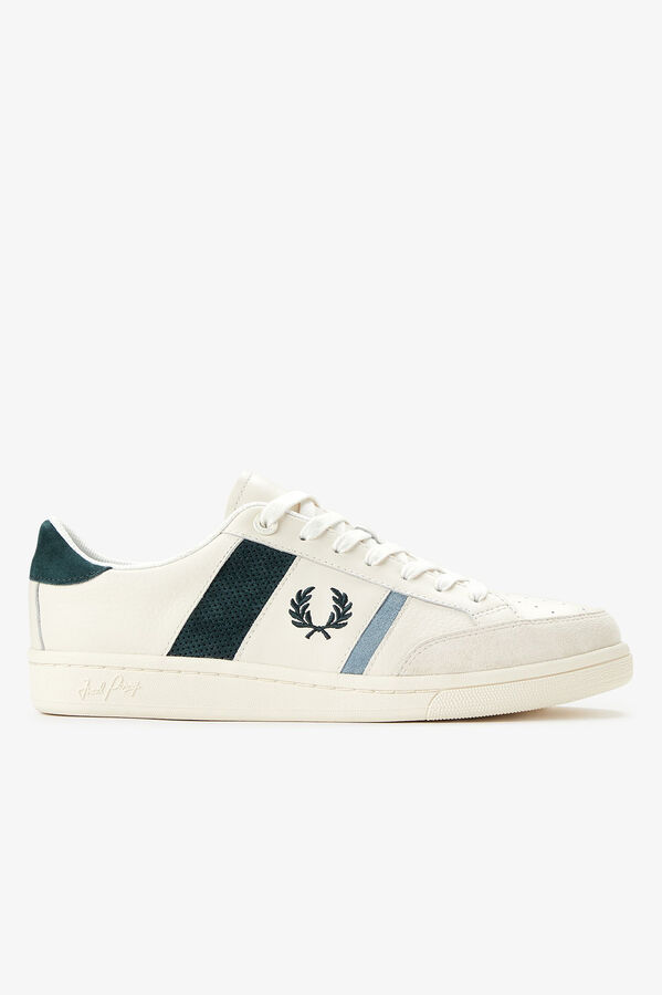 Fred Perry Sapatilhas B725 em pele/camur&ccedil;a Branco