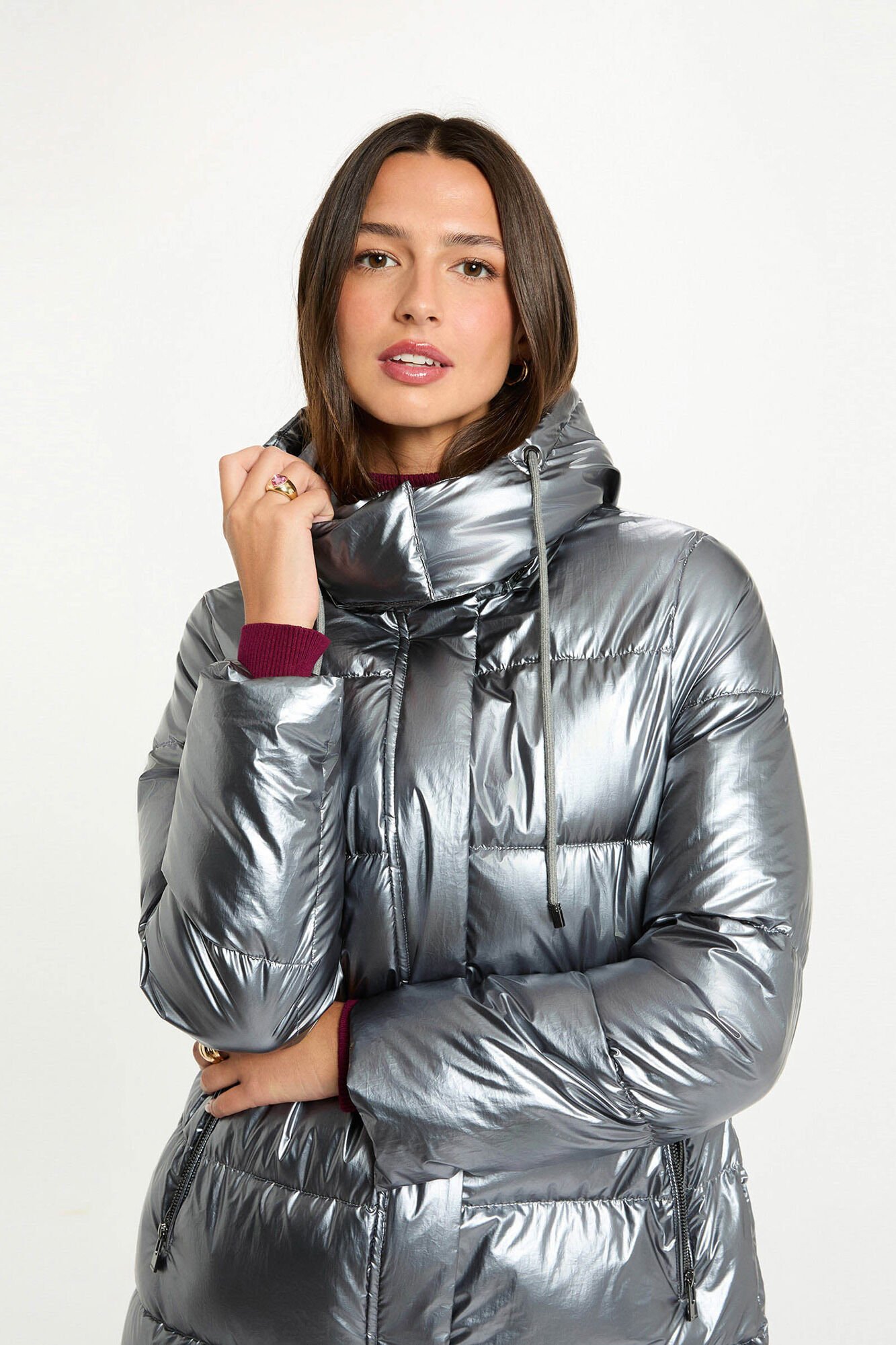 Morgan Abrigo acolchado largo brillante