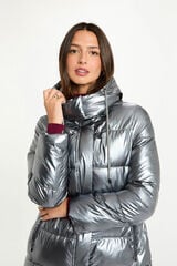 Morgan Sobretudo longo e brilhante acolchoado Cinzento