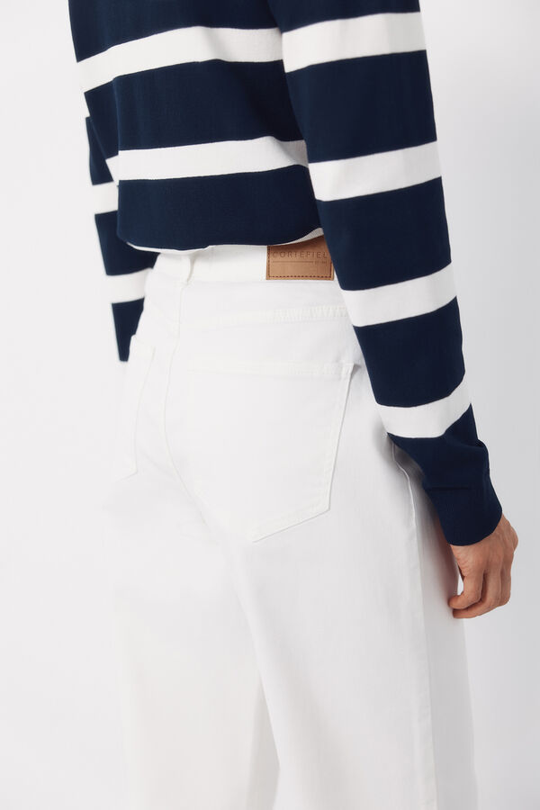Cortefiel Palazzo jeans with buttons White