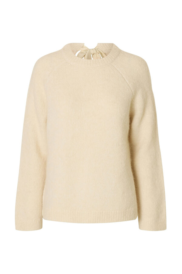 Selected Camisola de laçada de alpaca Tostado