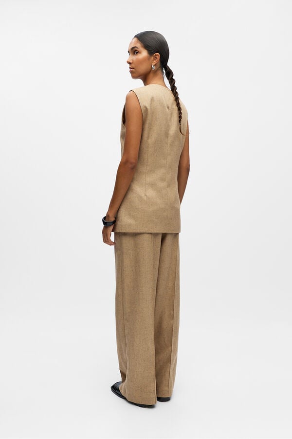 Object Calça de tweed de pernas largas Castanho