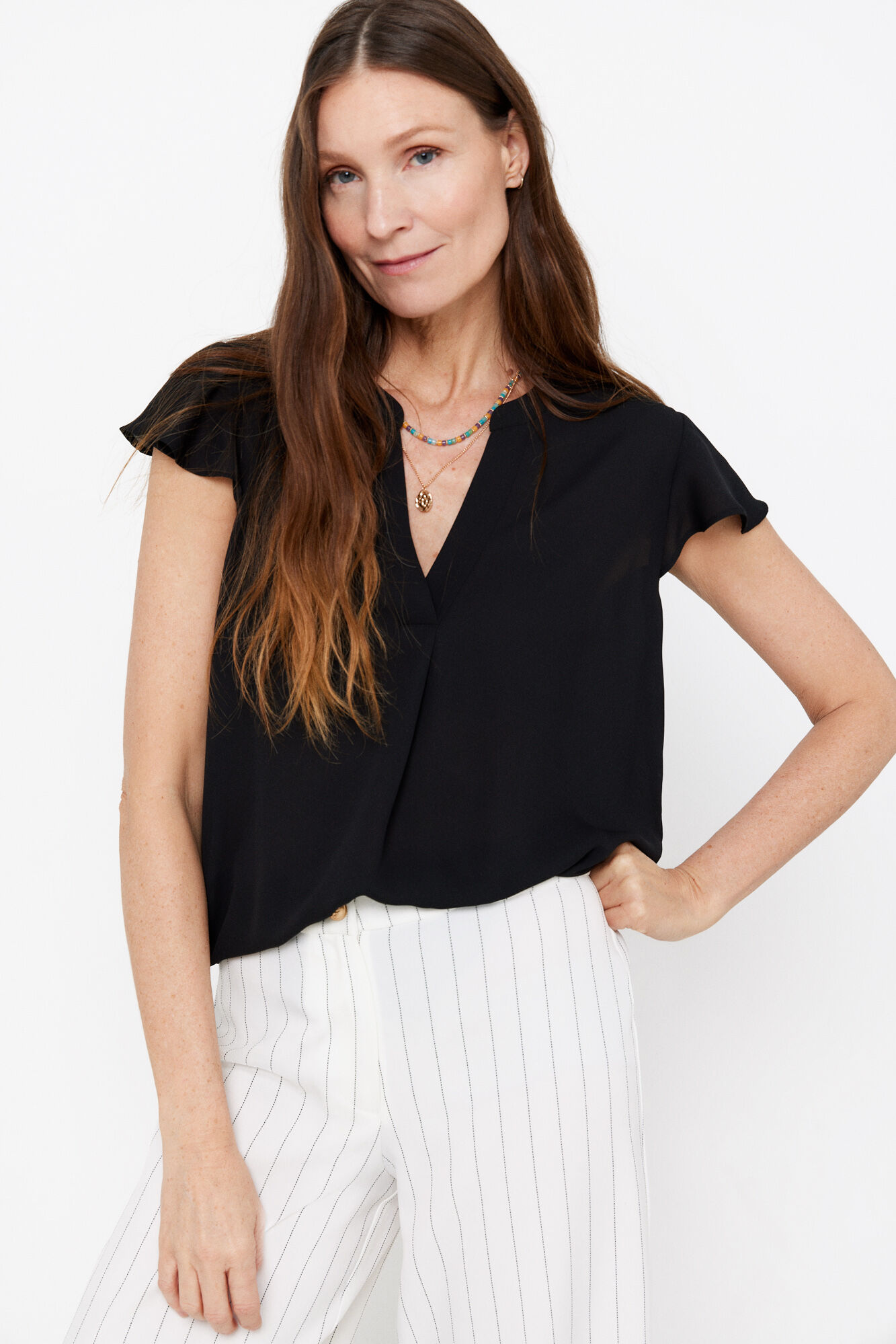 Blusa manga volante Women s blouses Cortefiel