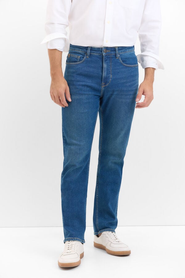 Cortefiel Classic fit dynamic jeans Blue