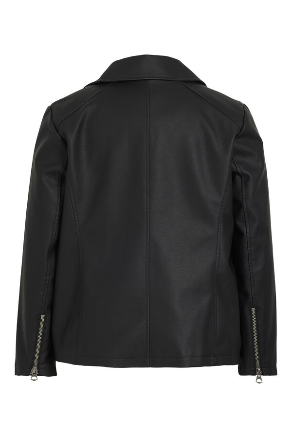 Cortefiel Faux leather biker jacket  Black
