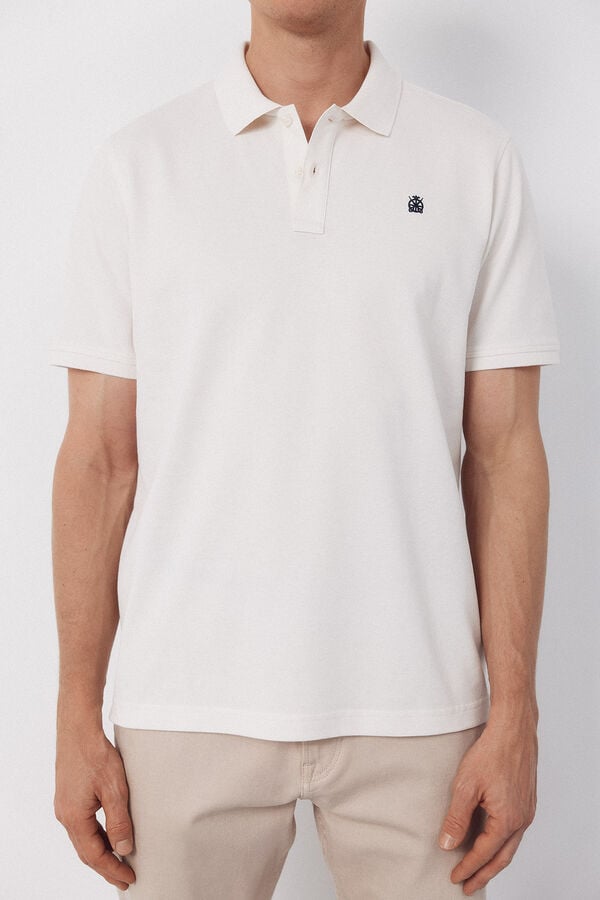 Cortefiel Basic piqu&eacute; polo shirt Ivory