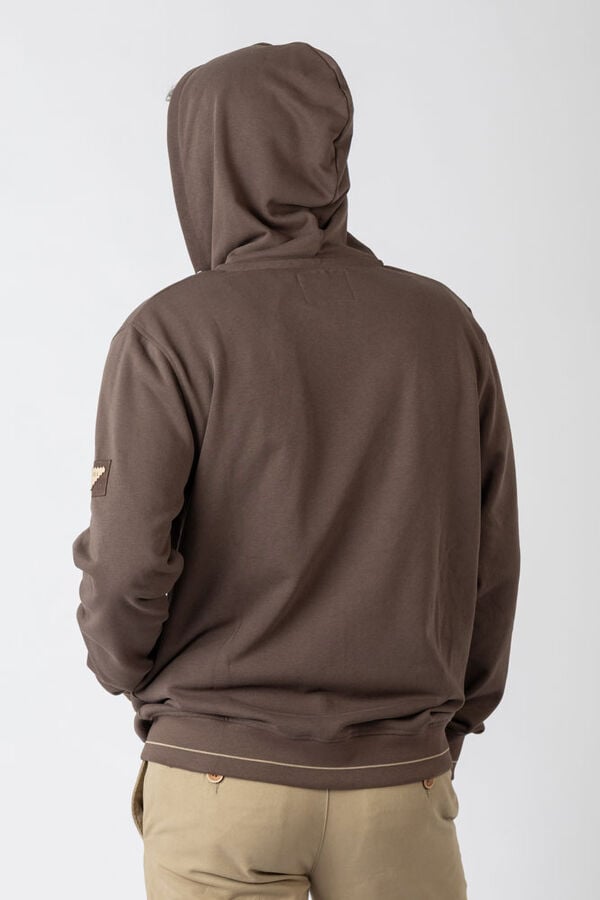 Privata Sweatshirt aberto com capuz e bolsos Castanho