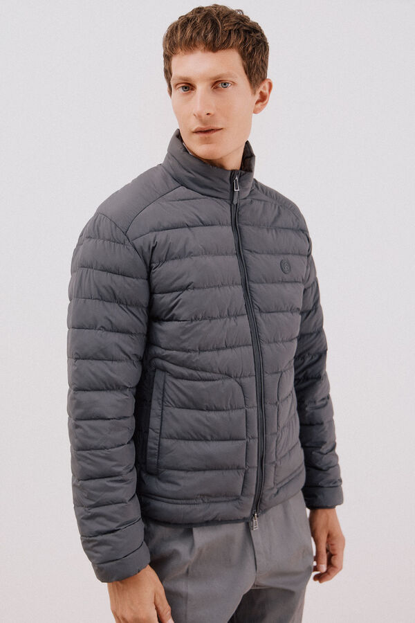 Cortefiel Ultra-light quilted jacket Grey