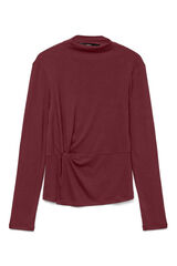 Vero Moda Top de gola comprida com manga Perkins  Vermelho