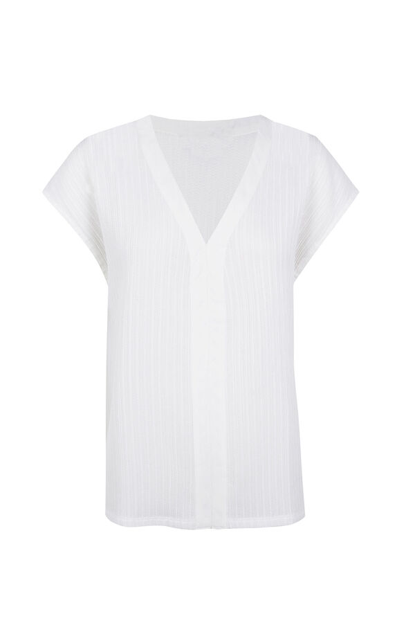 Cortefiel Top combinado Blanco