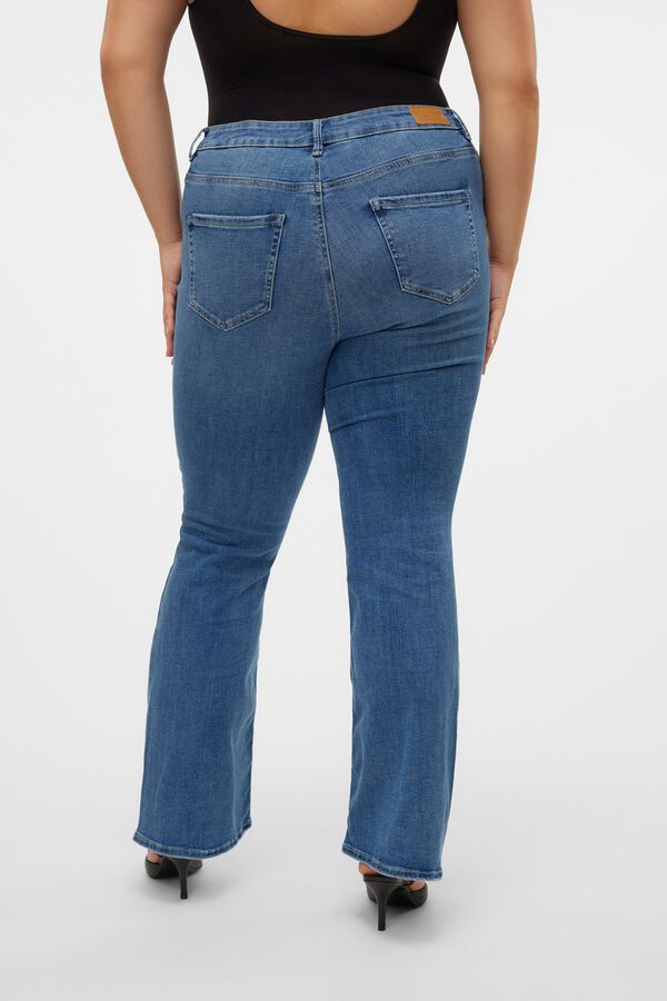 Vero Moda Curve Jeans flare subtis el&aacute;sticos Azul