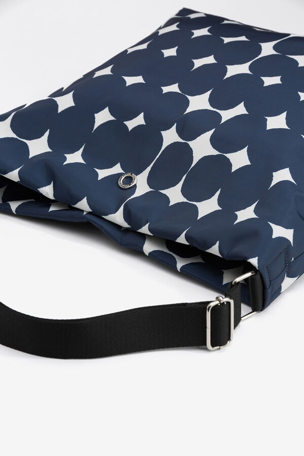Vilanova Mala de ombro de nylon estampado Azul
