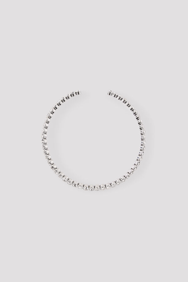 Cortefiel Collar abierto cristales Gris