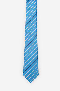 Cortefiel Striped silk tie Blue