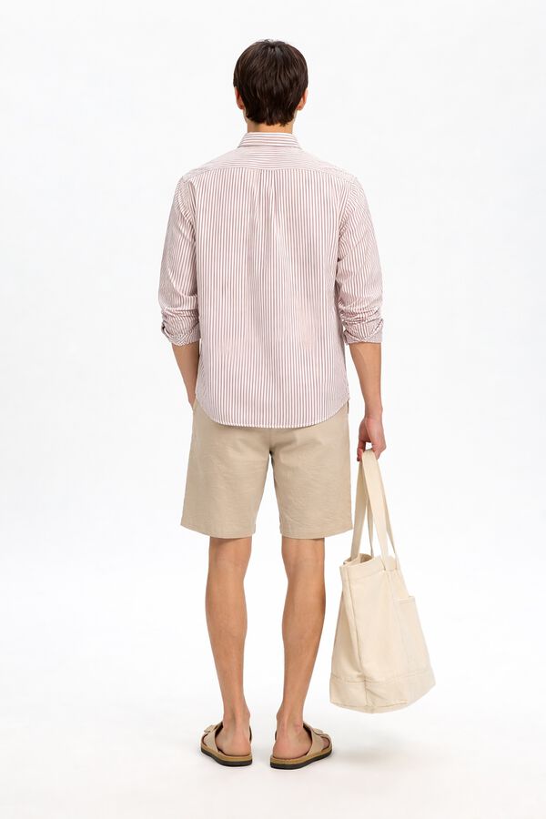 Selected Camisa de manga comprida em linho Branco