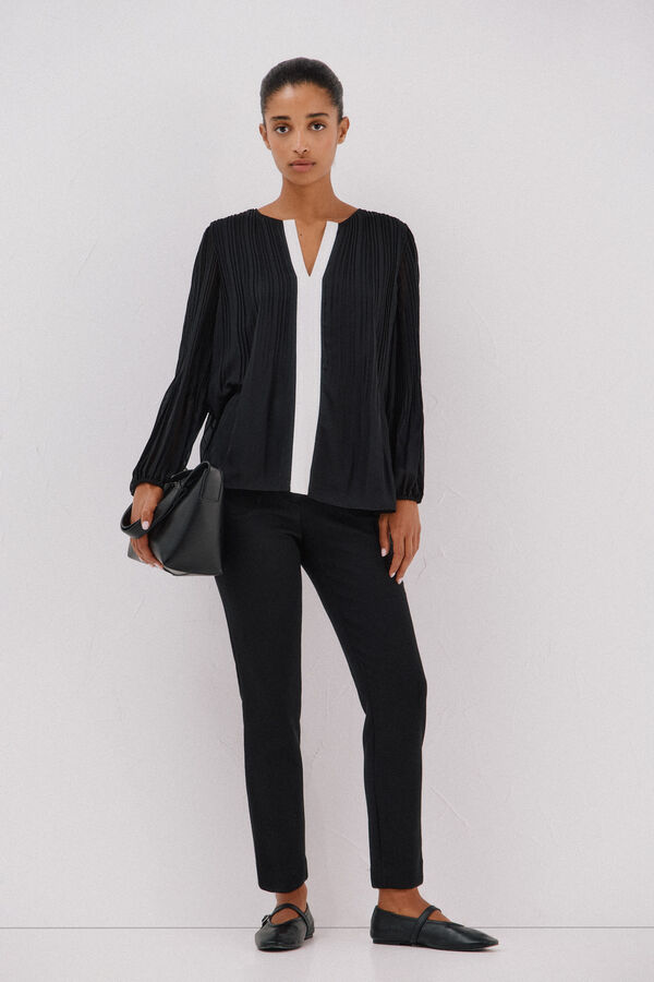 Cortefiel Comfort stretch pants Black