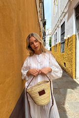 The Code leather Bucket Tote Bag Dark brown