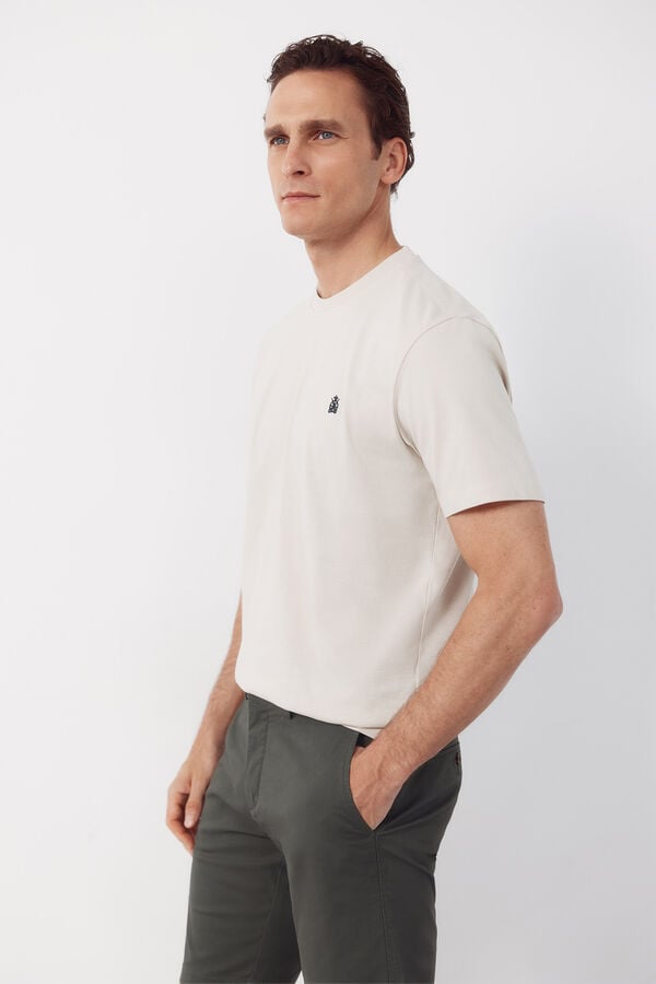 Cortefiel Plain T-shirt Beige