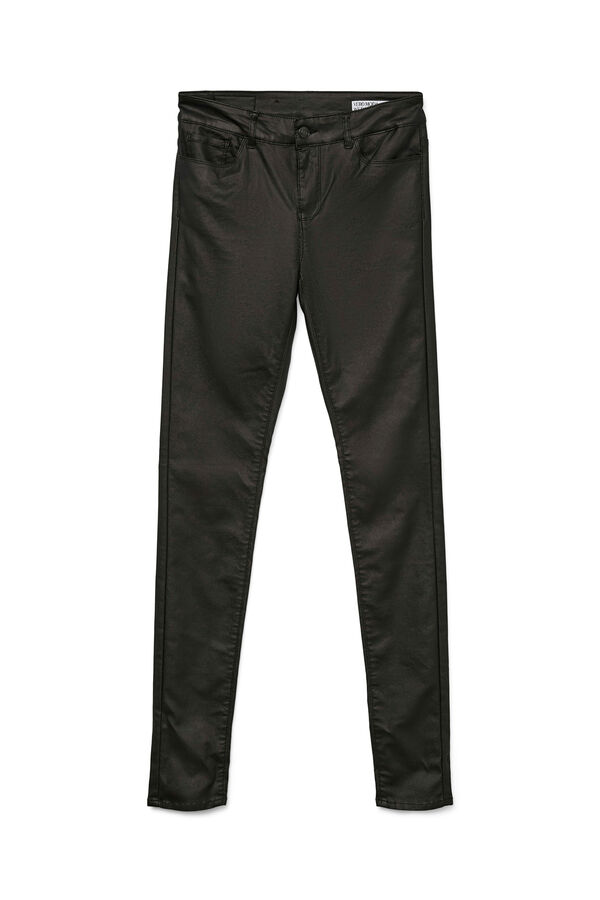 Vero Moda Calça com efeito encerado  Preto