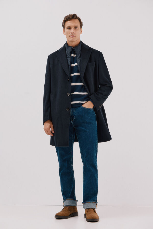 Cortefiel Sobretudo vistas removíveis Azul