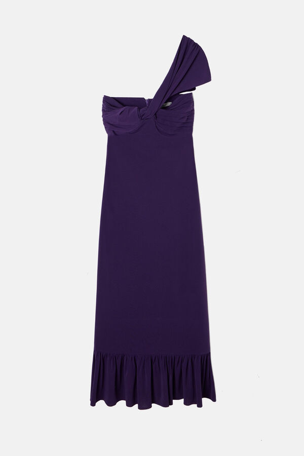 Silbon Vestido punto asimetrico Morado