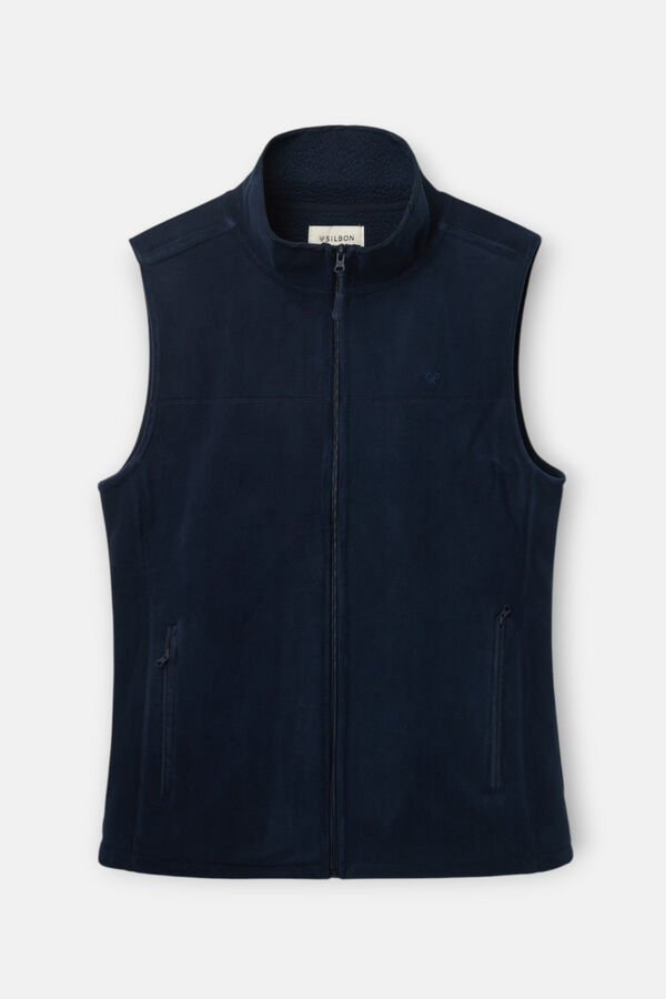 Silbon Colete de polar clássico Azul