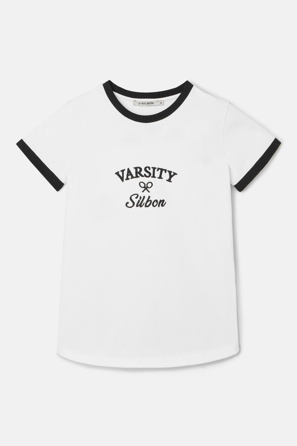 Silbon Camiseta da equipe universitária Branco