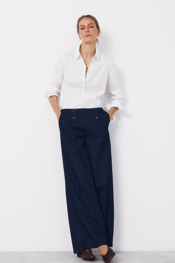 Cortefiel Poplin shirt White