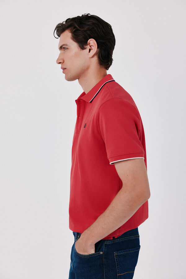 Cortefiel Piqu&eacute; polo shirt Red