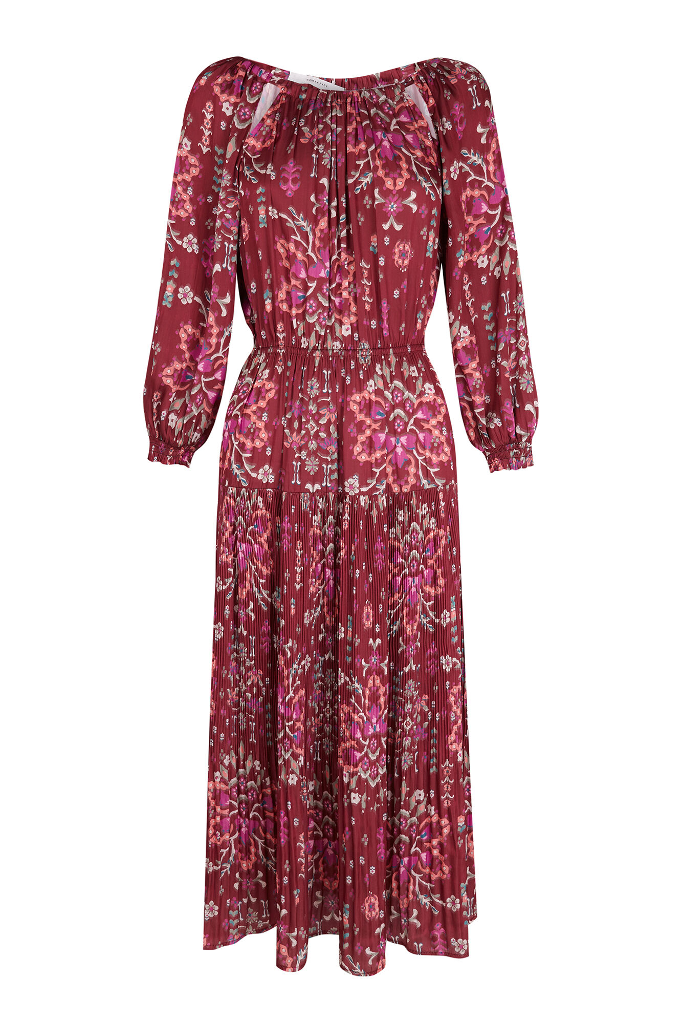 Pleated dress with slits Women s dresses and jumpsuits Cortefiel