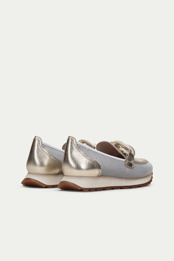 Cortefiel LOIRA sport loafer with maxi chain link White