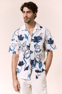 OOTO Camisa estampada em algod&atilde;o de manga curta