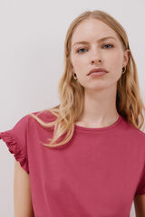 Cortefiel Essential ruffle t-shirt Purple