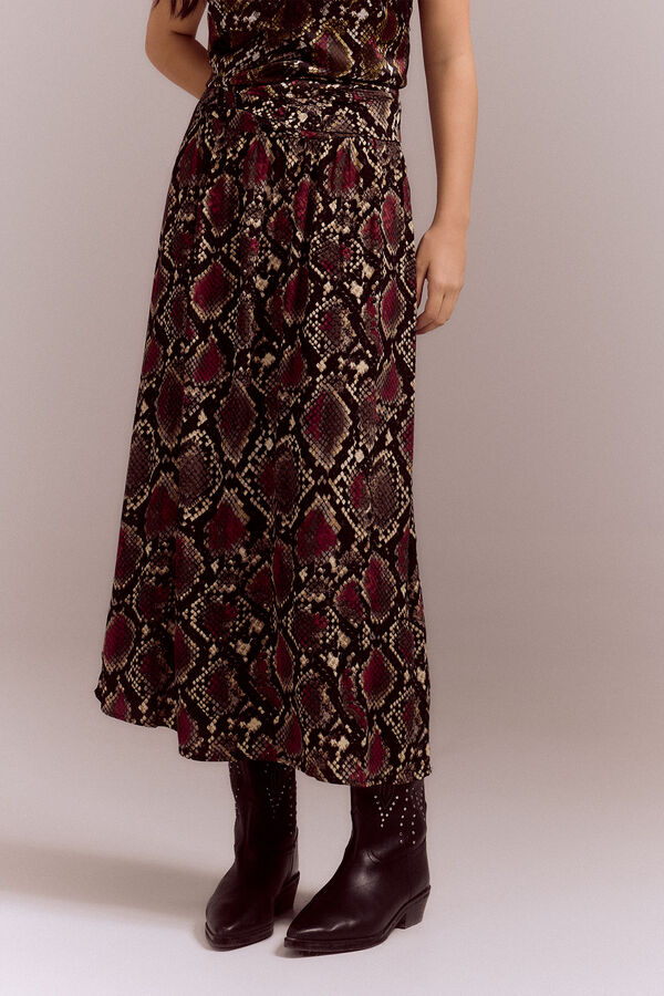 Cortefiel Long printed skirt Multicolour