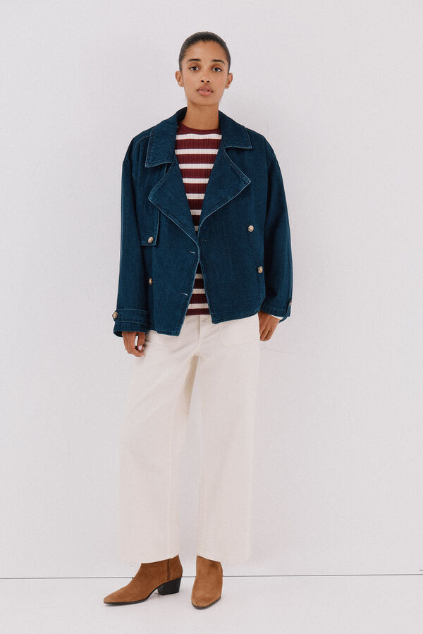 Cortefiel striped structured sweatshirt Maroon