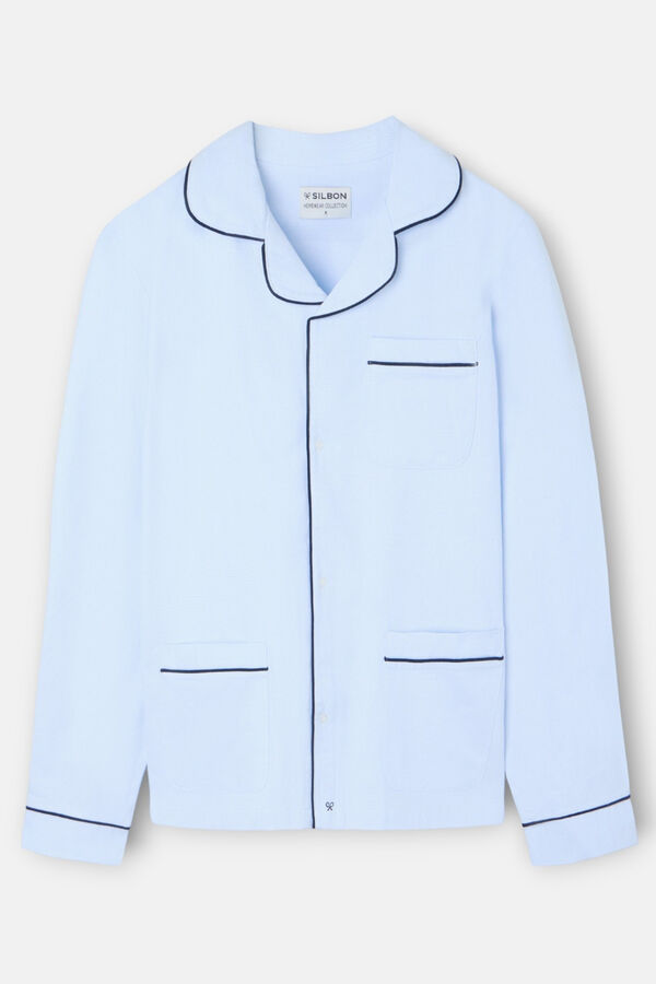 Silbon Pijama camiseiro pied-de-poule Azul