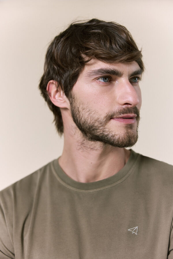 OOTO Washed basic T-shirt Kaki