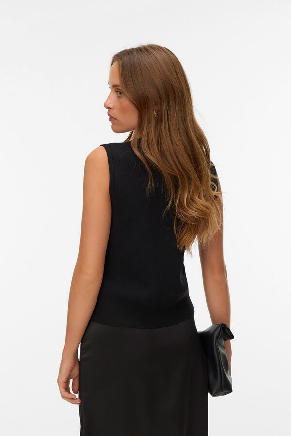 Vero Moda Colete de malha com bot&atilde;o joia Preto