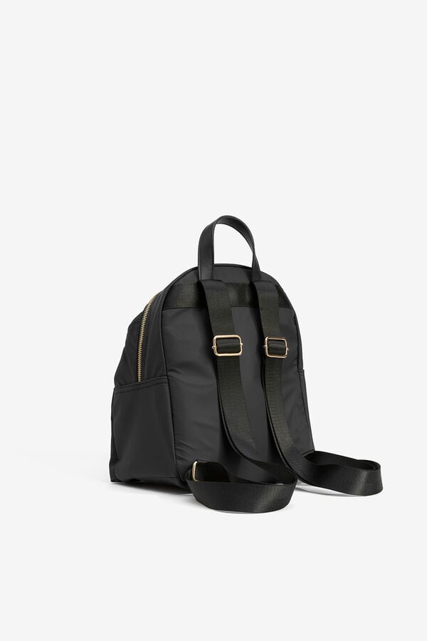 Vilanova Nylon with pocket backpack Black